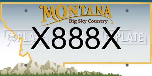 X888X Montana License Plate