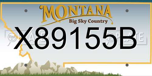 X89155B Montana License Plate
