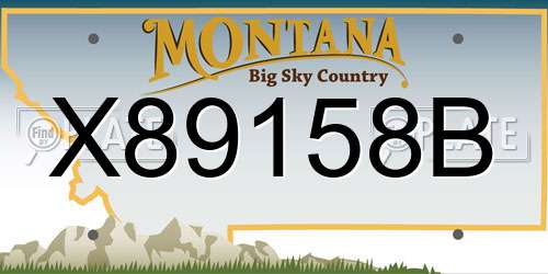X89158B Montana License Plate