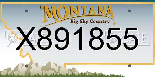 X891855 Montana License Plate