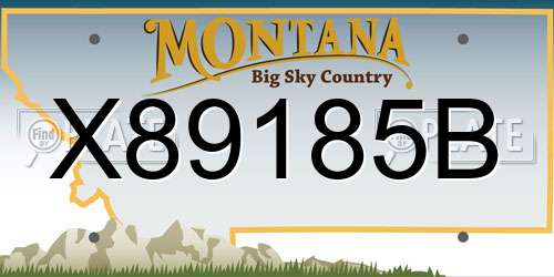 X89185B Montana License Plate