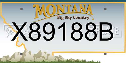 X89188B Montana License Plate