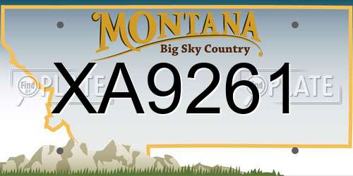 XA9261 Montana License Plate