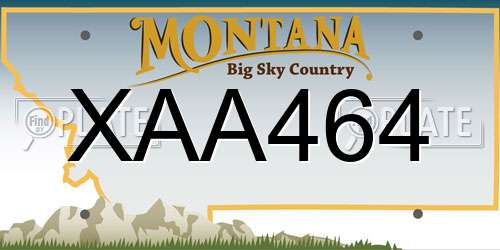 XAA464 Montana License Plate
