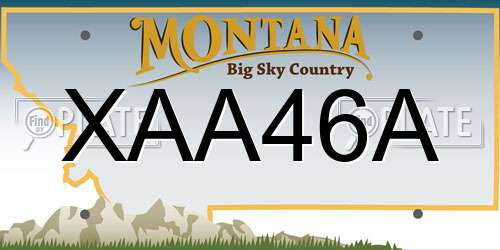 XAA46A Montana License Plate