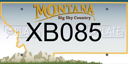 XB085 Montana License Plate