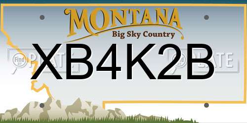 XB4K2B Montana License Plate