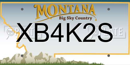 XB4K2S Montana License Plate