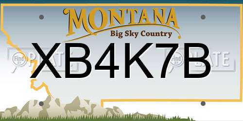 XB4K7B Montana License Plate