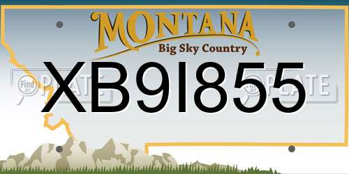 XB9I855 Montana License Plate