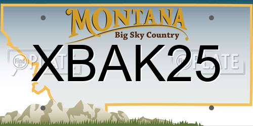XBAK25 Montana License Plate