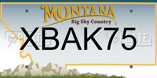 XBAK75 Montana License Plate