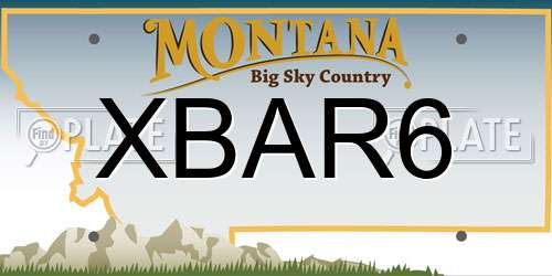 XBAR6 Montana License Plate