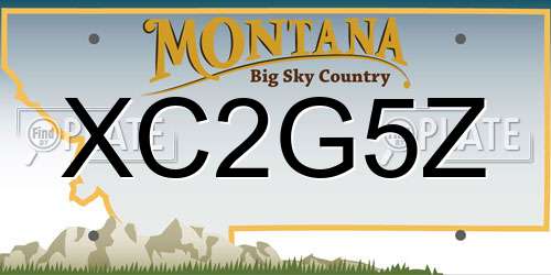 XC2G5Z Montana License Plate