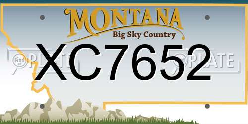 XC7652 Montana License Plate
