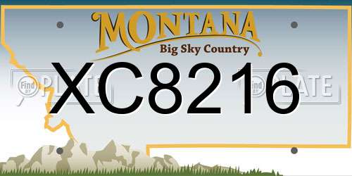 XC8216 Montana License Plate