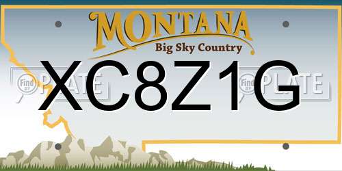 XC8Z1G Montana License Plate
