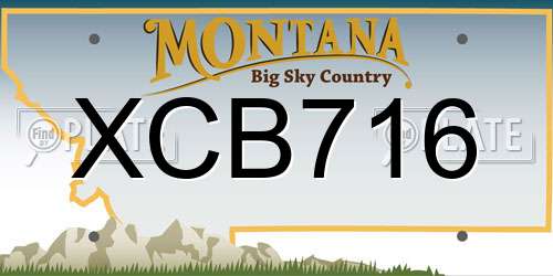 XCB716 Montana License Plate