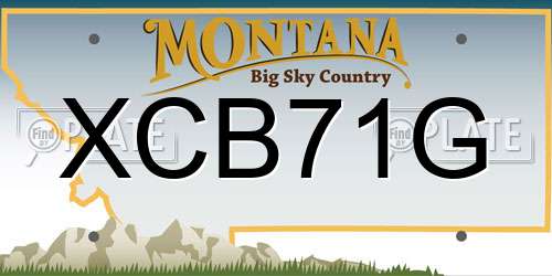 XCB71G Montana License Plate