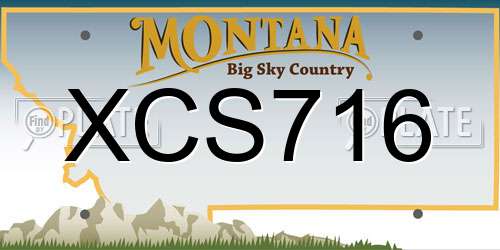 XCS716 Montana License Plate