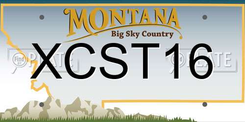 XCST16 Montana License Plate