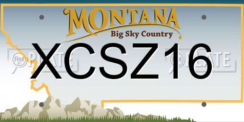 XCSZ16 Montana License Plate