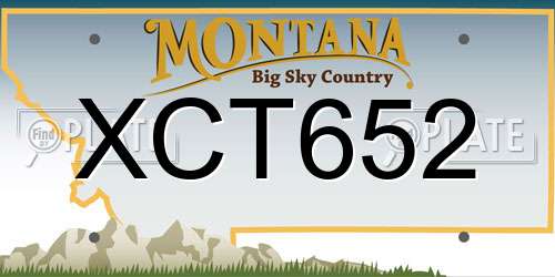 XCT652 Montana License Plate