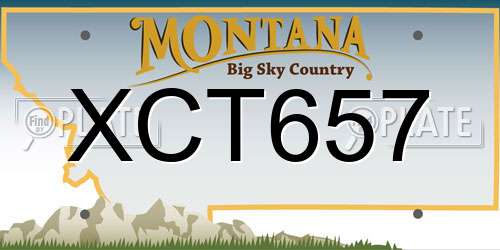 XCT657 Montana License Plate