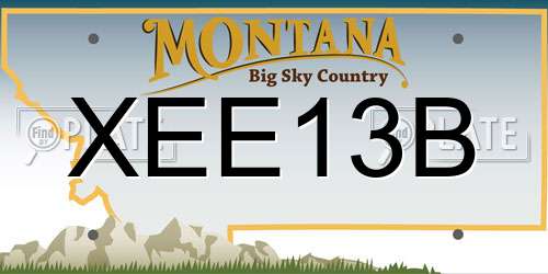 XEE13B Montana License Plate