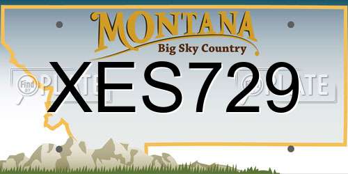 XES729 Montana License Plate