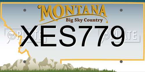 XES779 Montana License Plate