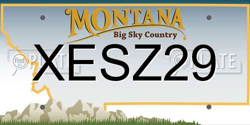 XESZ29 Montana License Plate