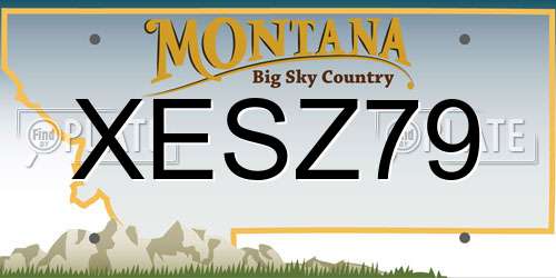 XESZ79 Montana License Plate