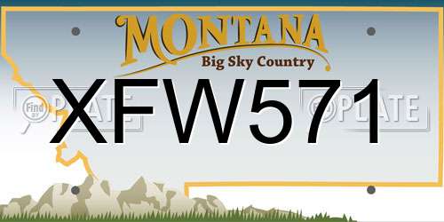 XFW571 Montana License Plate