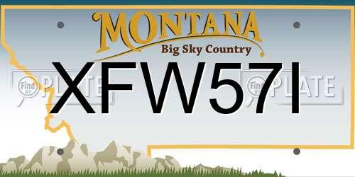 XFW57I Montana License Plate