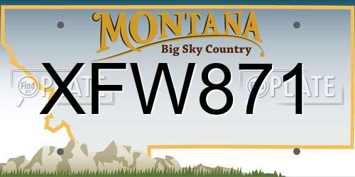 XFW871 Montana License Plate