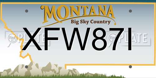 XFW87I Montana License Plate