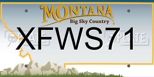 XFWS71 Montana License Plate