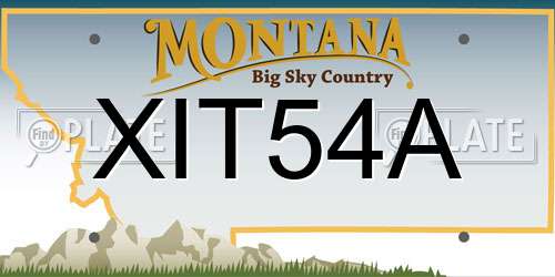 XIT54A Montana License Plate