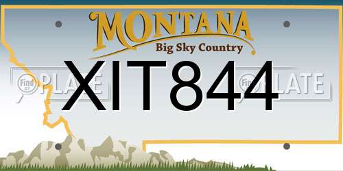 XIT844 Montana License Plate
