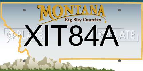 XIT84A Montana License Plate