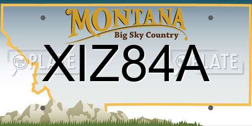 XIZ84A Montana License Plate