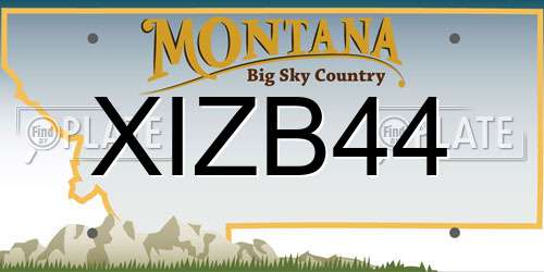 XIZB44 Montana License Plate