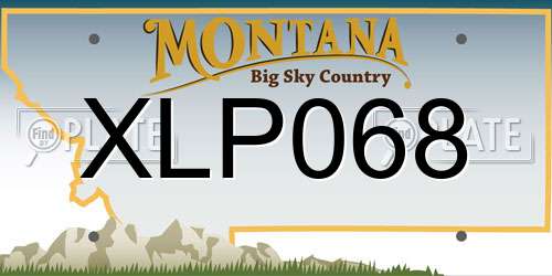 XLP068 Montana License Plate