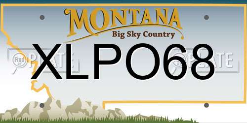 XLPO68 Montana License Plate