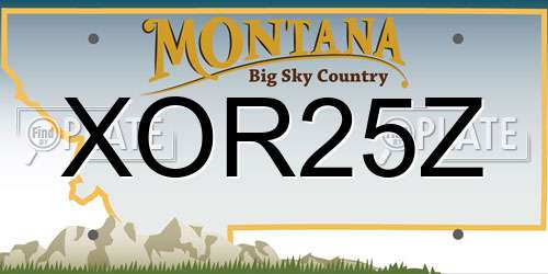 XOR25Z Montana License Plate