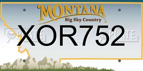 XOR752 Montana License Plate