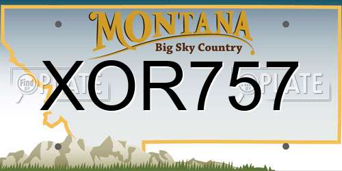 XOR757 Montana License Plate