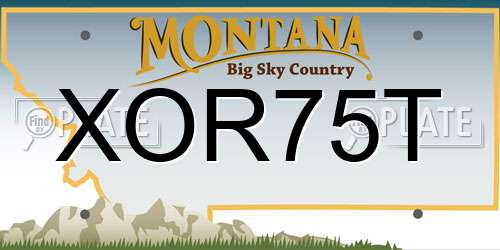 XOR75T Montana License Plate