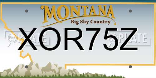 XOR75Z Montana License Plate
